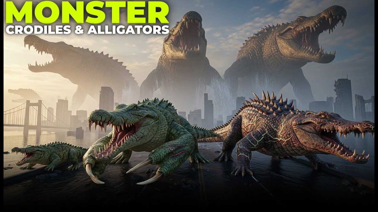 Claw Crocodile vs Mutant Crocodile  & Monster Crocodiles & Alligators Size Comparison 3D
