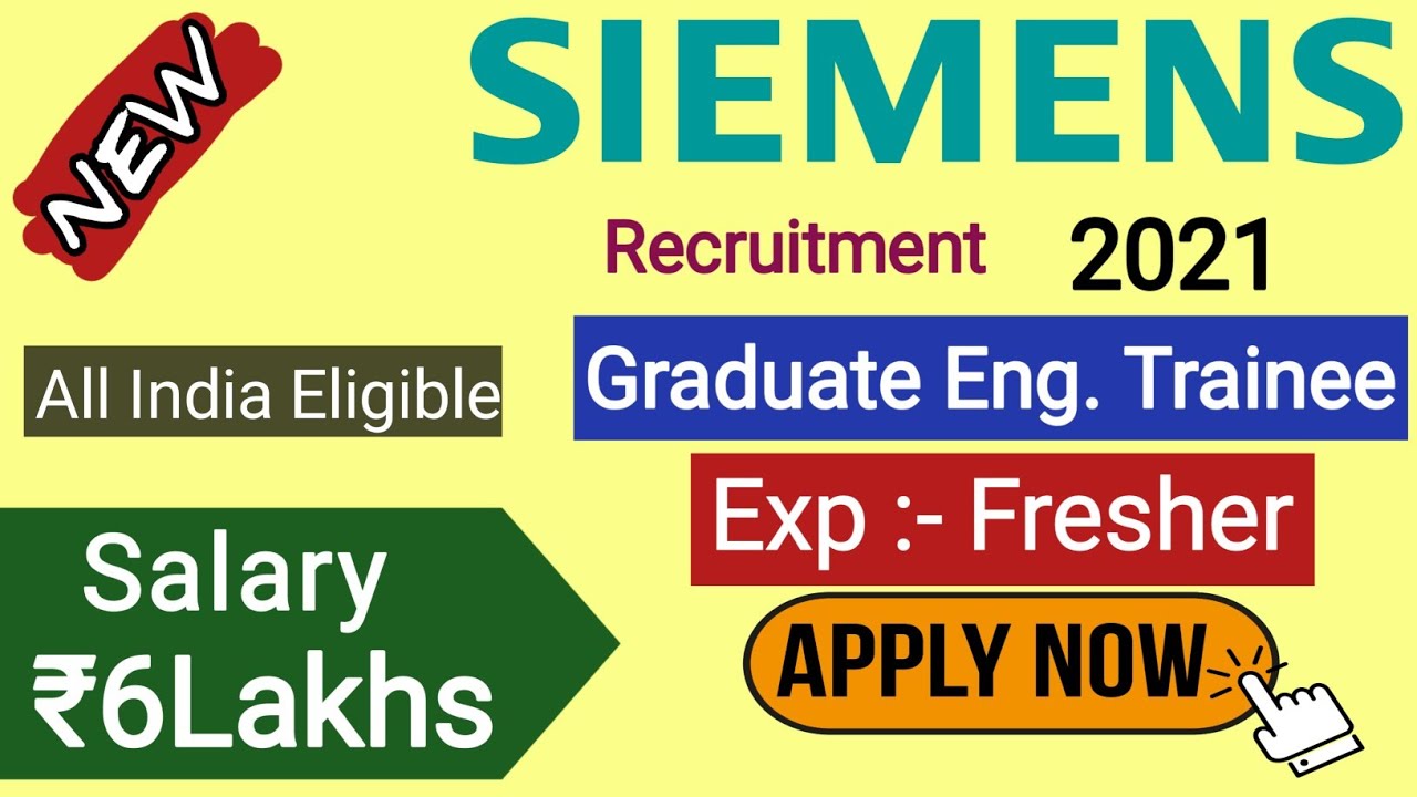 Siemens recruitment 2021|Fresher Hiring|BE/B.Tech|Mechanical Engineering Jobs|Mechanical Job|MNC Job