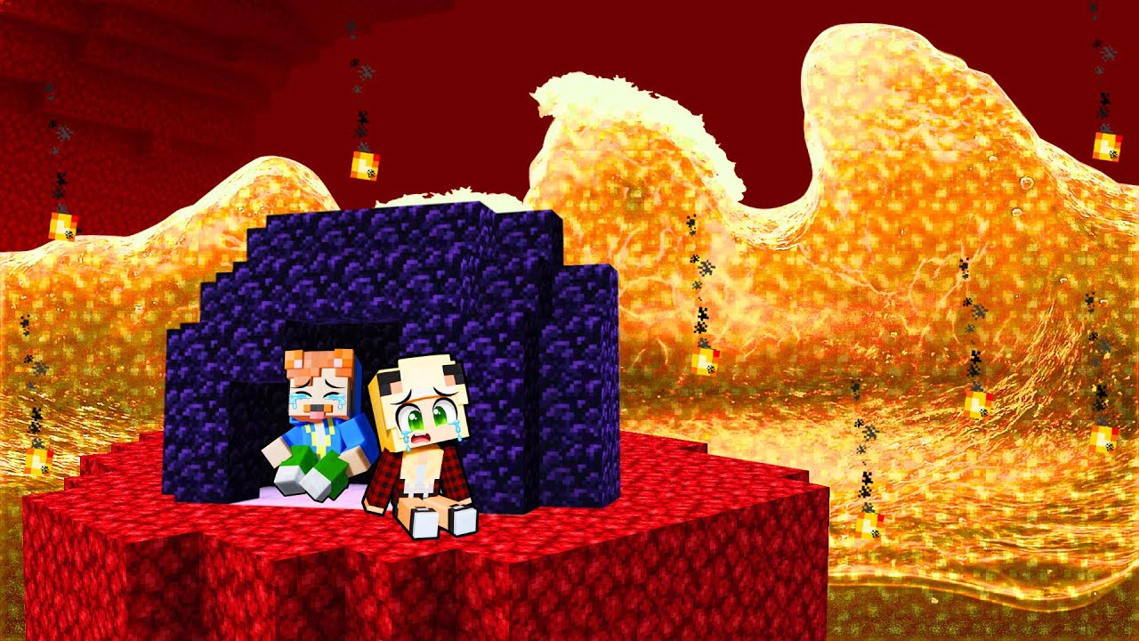 OP OBSIDIAN NETHER BASE VS. LAVA TSUNAMI!