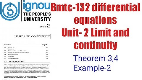 (v-12)Ignoucbcs bag bscg mathematics bmtc-132 diff. equations unit- 2 limit and continuity Ex-2