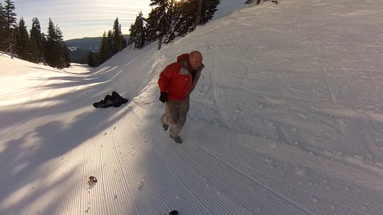 Negligent snowboarder hits skier from behind