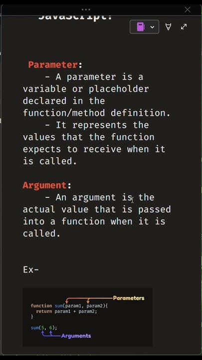 Arguments and Parameters in JavaScript #javascript - YouTube