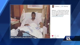 Jalen Hurts suffers high ankle sprain against Tennessee