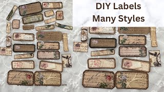 EASY DIY LABELS USING SCRAPS ~ NO STAMPS NECESSARY ~ AND FREE LABEL TEMPLATE