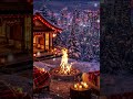Warm Fireplace in Winter City ❄️🔥 Cozy Night for Deep Relax