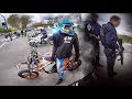 Police vs supermot stunt devant la tour eiffel burn wheeling 13