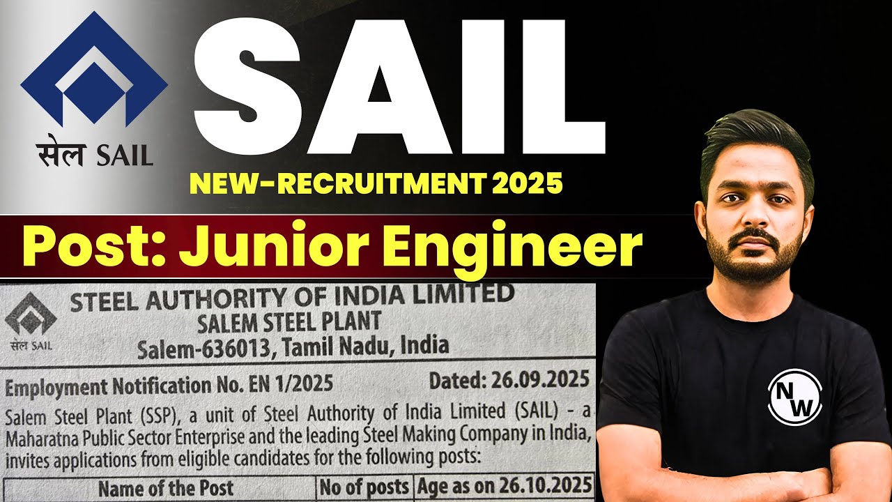 SAIL JE RECRUITMENT 2025 | DIPLOMA/B.TECH | SAIL VACANCY | SAIL JOBS 2025 | SAI JOB VACANCY 2025