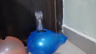 WATER FOUNTAIN AND  BLUE 💙 BALLOON FUN_PO0PPING_LOTS_OF_BALLOONS P-151#151#satisfying#asmr#balloon