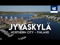 Jyvskyl  northern city in europe   finnish lakeland in summer  finland  cinematic drone