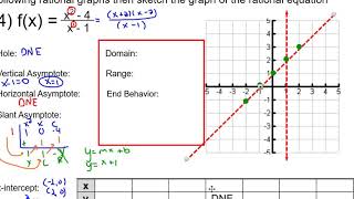 05.4f - Example #4 - Slant Asymptote Example - Graphing Rational Functions