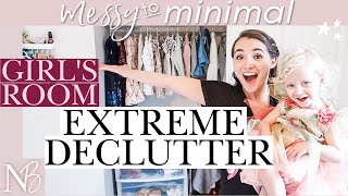 Messy To Minimal | EXTREME DECLUTTER #withme GIRL'S ROOM | TOTAL TRANSFORMATION!