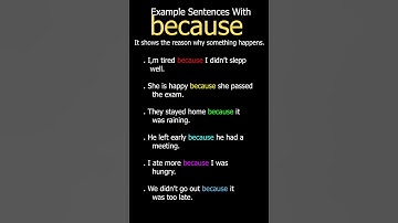 Example Sentences with Because  Simple English Grammar for Beginners  Fluent Speaking Tip
