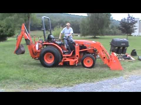 2009 Kubota B3030 Backhoe Loader Belly Mower Power Flow Bagger For Sale