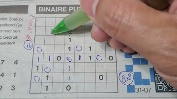 Wednesday. Bonus Extra edition (#9003) Binary01 Sudoku puzzle. 07-31-2024 part 3 of 4