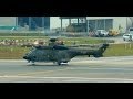 Swiss Air Force Super Puma taxiing and take off runway 16 at ZRH