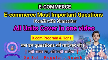 E-commerce Most Important Questions || sol 4th semester e-commerce unit wise important questions ||