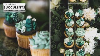 How to make Buttercream Succulents [ Cake Decorating For Beginners ]