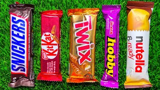 Satisfying ASMR Unboxing Nutella Biscuit, Twix &amp; Snickers &amp; Hobby Chocolates٬ KitKat Wafer