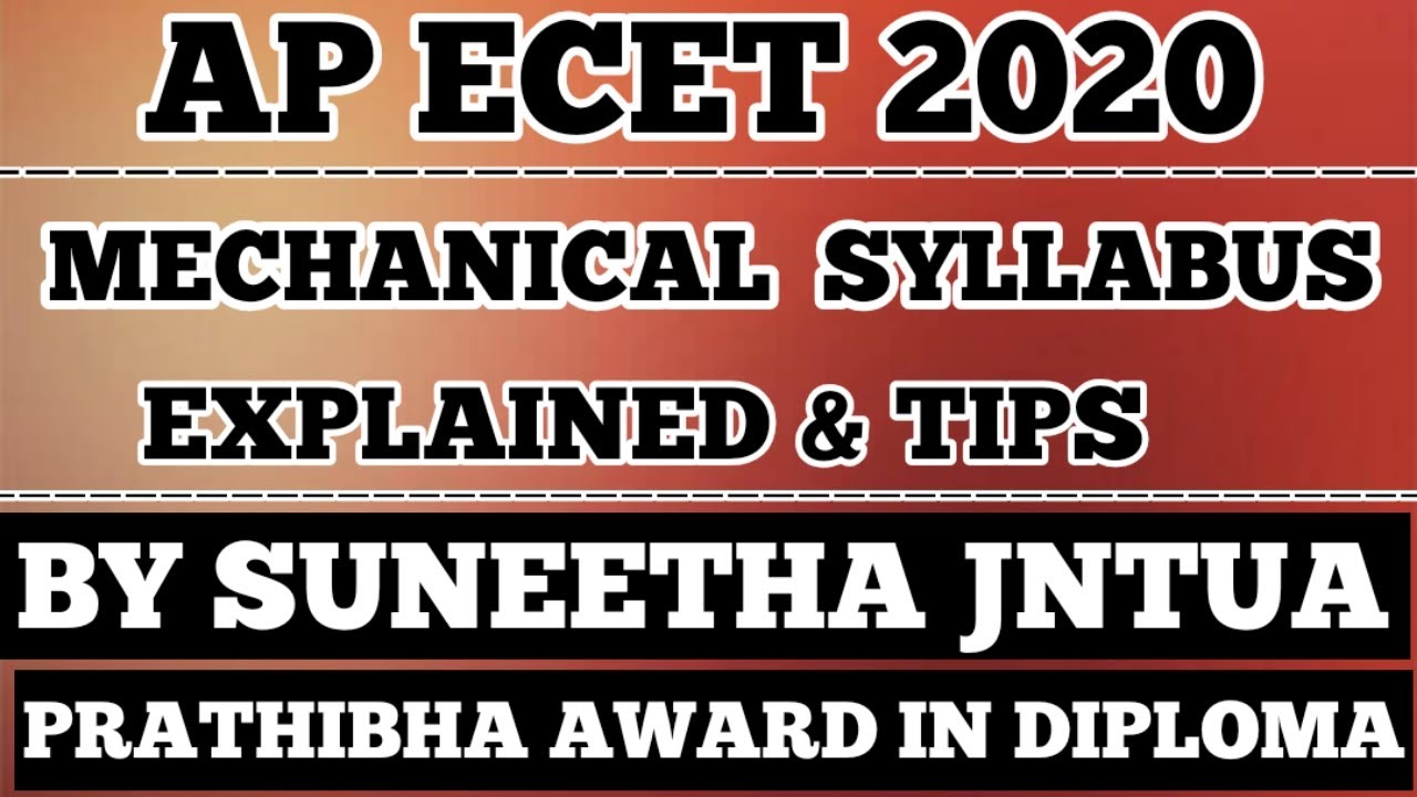 AP ECET 2020 || MECHANICAL SYLLABUS EXPLAINED BY SUNEETHA  || TIPS || BSD TELUGU TECH