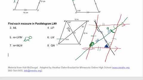 Geometry: Properties of Parallelograms Help Video