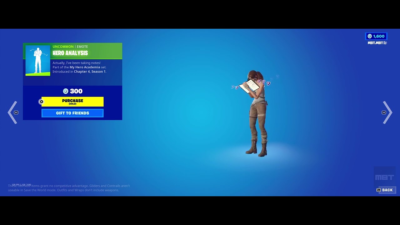 [SHOWCASE] FORTNITE SHOP ITEMS: UNCOMMON EMOTE HERO ANALYSIS