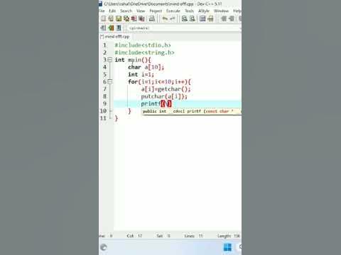 WAP print the character using array #cprogramming #youtubeshorts #coder ...