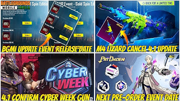 BGMI NEXT UC UP EVENT DATE | M4 LIZARD RETURN? | NEXT PRE-ORDER EVENT | CYBER WEEK GUN
