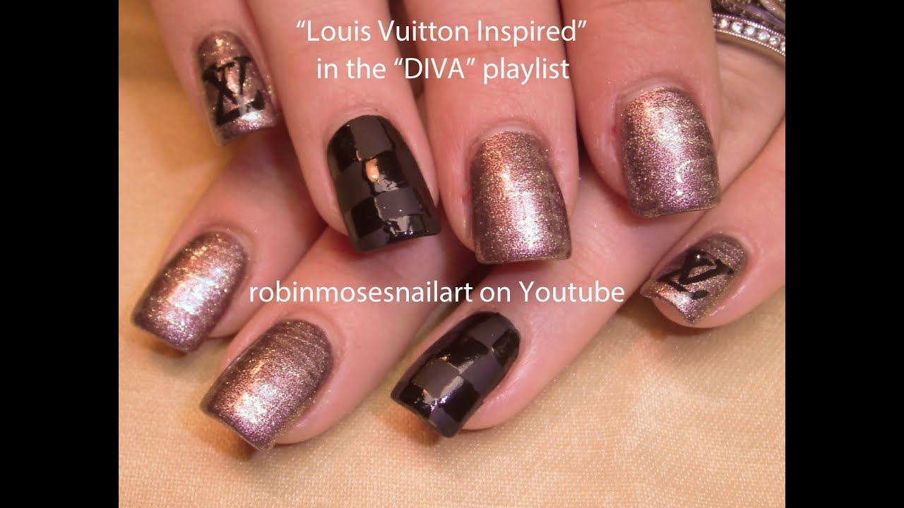 Easy Nail Art Design - DIY Louis Vuitton Tutorial - YouTube