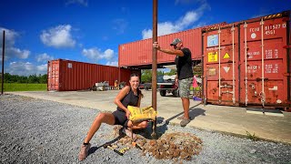 Shipping Container Workshop | Dry Pour Concrete Structural Supports