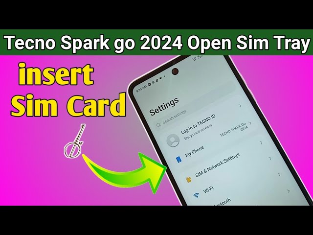 Tecno spark go 2024 Open Sim tray // insert sim card class=