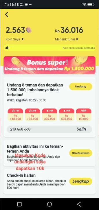 Ayo Yang bagi pengguna Baru Masukan Kode Saya:218 468 668  🤑🤑🤑🤑