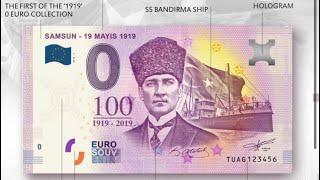 0 Euro inceleme | Samsun 19 Mayıs 1919 | 0 Euro Souvenir Banknote M.Kemal Ataturk Turkey 2019