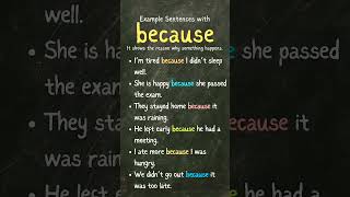 🔑 Example Sentences with "Because" | Simple English Grammar for Beginners | Fluent Speaking Tip Information