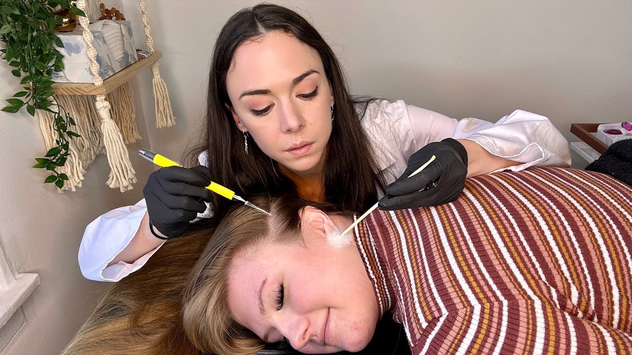 ASMR Scalp Check + Treatment [Real Person Medical Exam, Sensory Tests, Hair Brushing, Sharp or Dull]