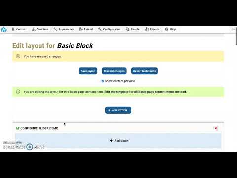 Drupal 8 Layout Builder slider window