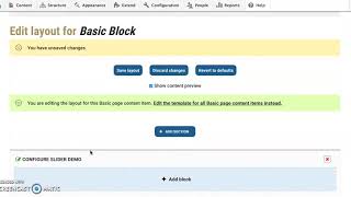 Drupal 8 Layout Builder slider window