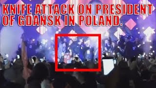 Vicious knife attack on Polish Mayor Adamowicz during charity event.(different angles)[ENG SUBS]