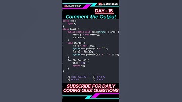 DAY - 15 Tell me the output of this code | Java Quiz Question | Daily Quiz Challenge | Ampire #java