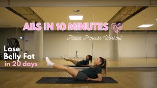 10 Minutes Pilates Abs Workout Lose Belly Fat No Repeat, No Equipment,