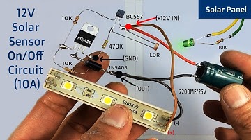 12V Solar Sensor On/Off Circuit (10A)