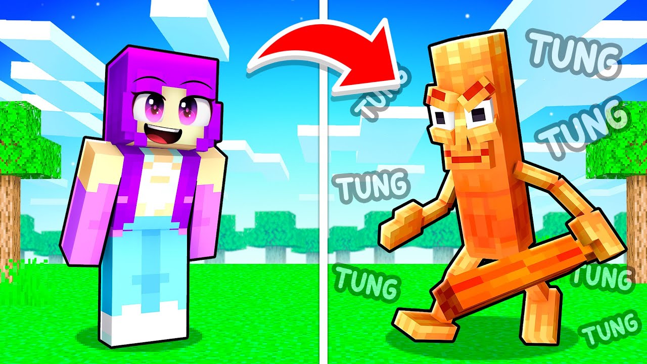 Minecraft'ta TUNG TUNG TUNG SAHUR Olarak Arkadaşıma Yardım Ettim!