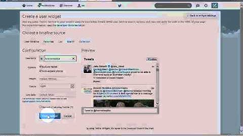 Inserting a twitter feed
