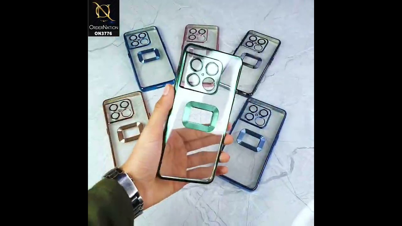 Oppo F21 Pro 4G Cover - Golden - Electroplating Borders Logo Hole Camera Lens Protection Soft Silicone Case