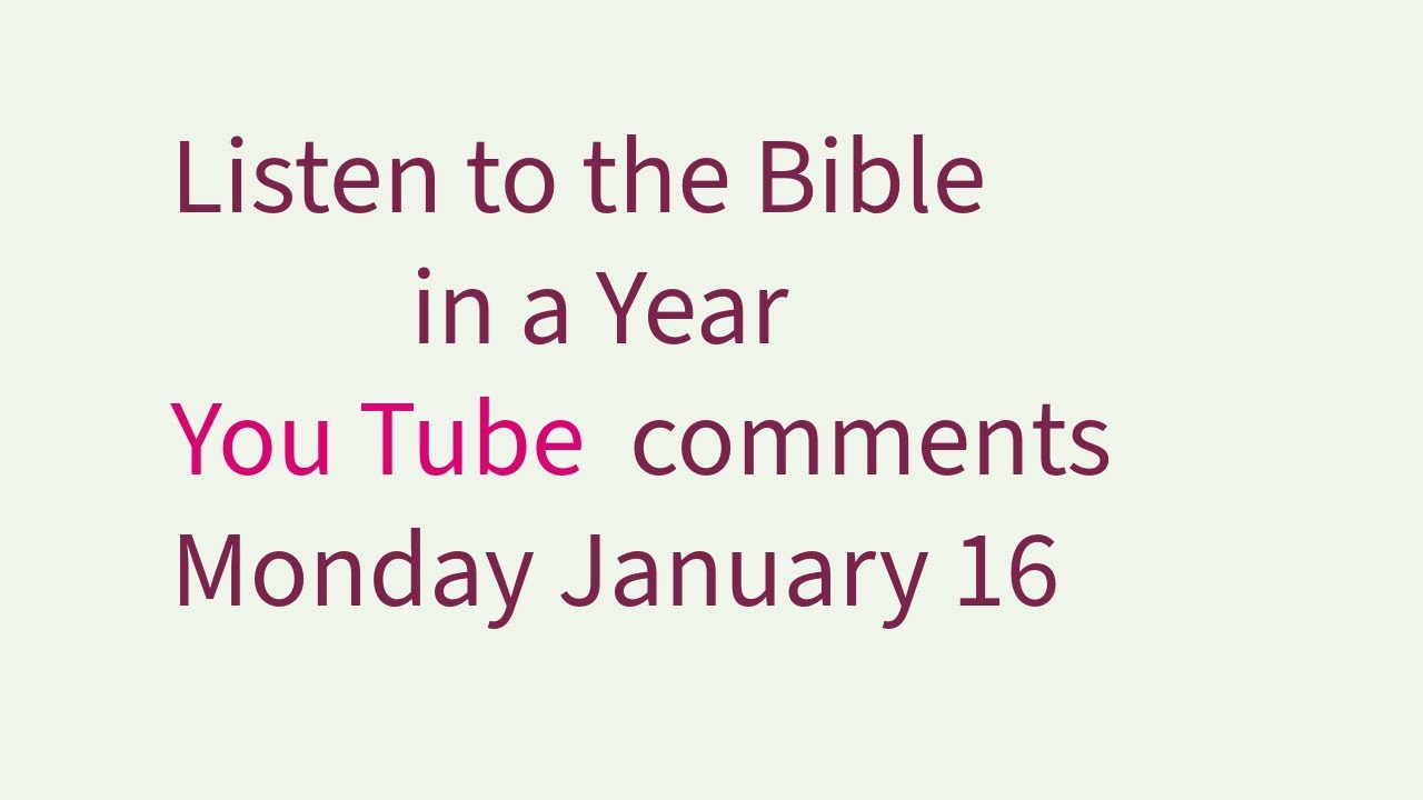 Friday January 16 Genesis 