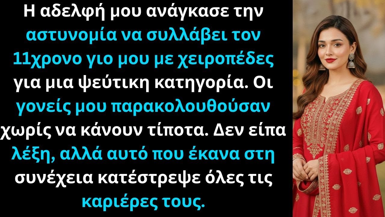 Η αδελφή μου έβαλε την αστυνομία να συλλάβει τον 11χρονο γιο μου, και οι γονείς σιώπησαν.