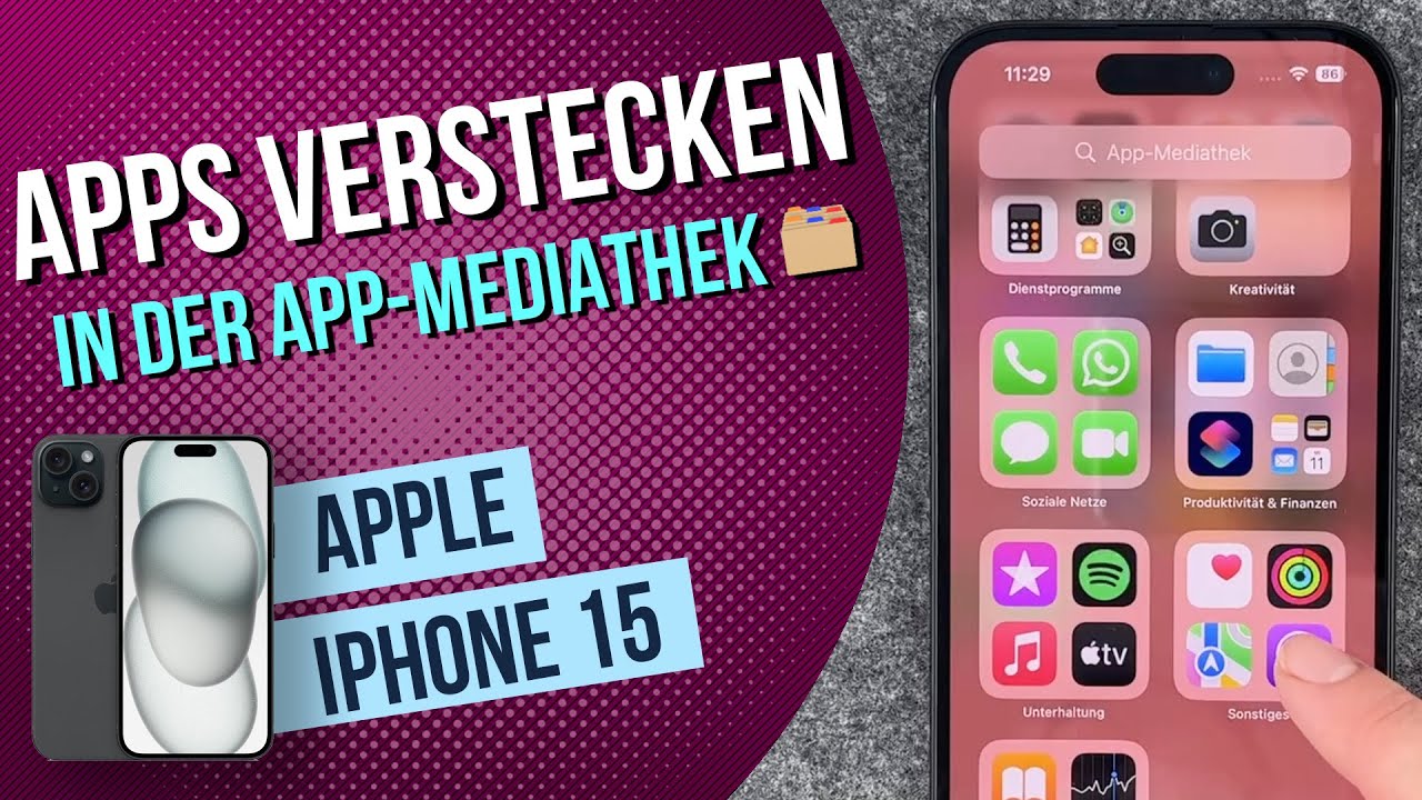 iPhone 15 - Apps verstecken / vom Home-Bildschirm entfernen - YouTube