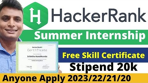HackerRank Skill Certificate + Summer Internship | HackerRank Python C++ Java JS Free Certificate