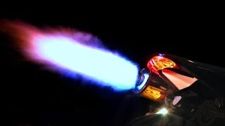 Honda CBR600RR shooting WILD FLAMES!