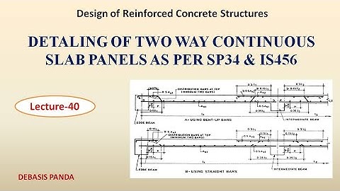 DETAILING OF TWO WAY CONTINUOUS SLAB PANELS AS PER SP34 & IS456 | LEC 40|  RCC |