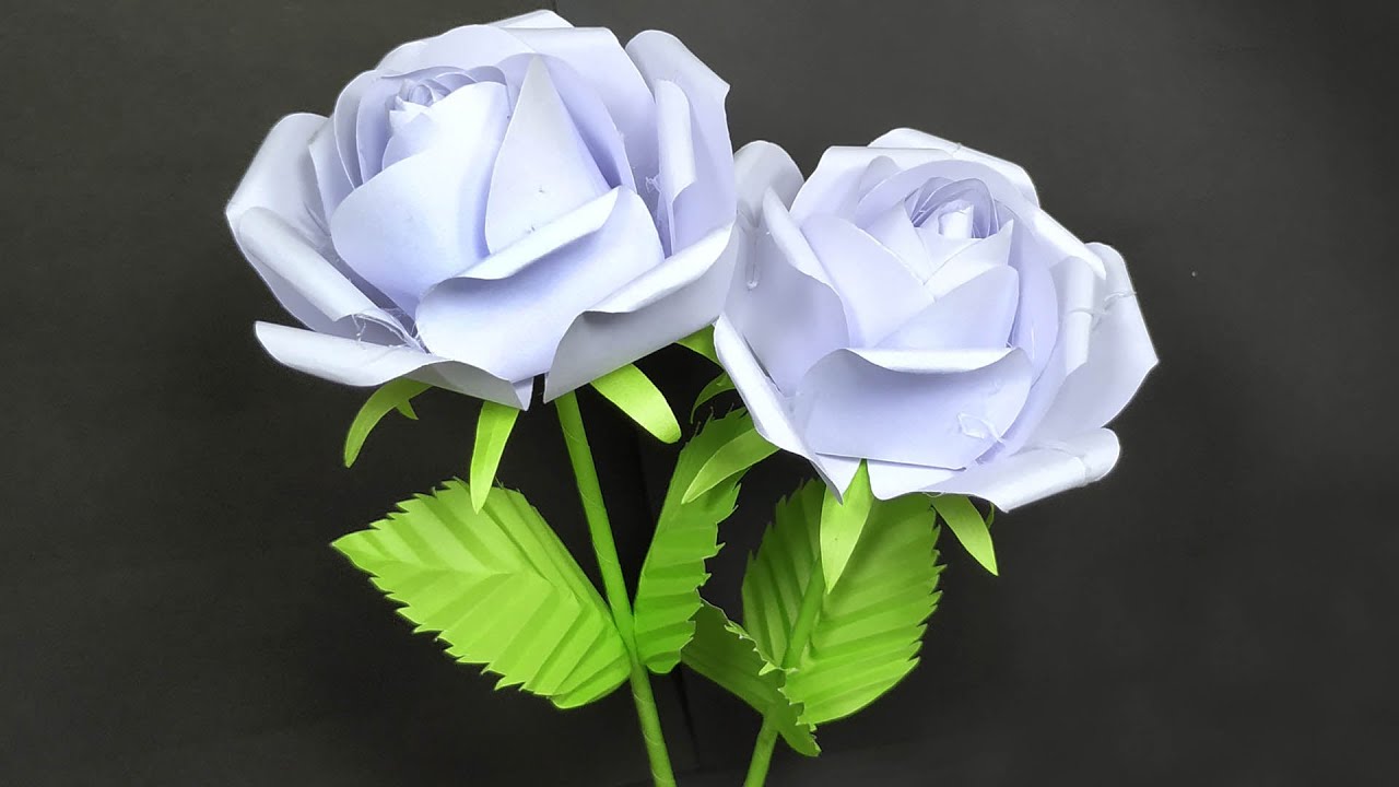 How To Make Beautiful White Paper Roses, How To Make Paper Flowers